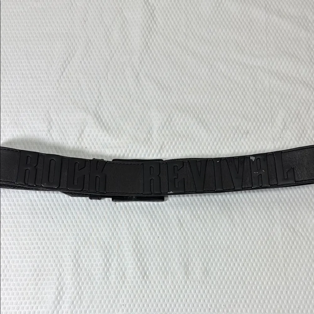 Rock Revival Black Full Grain Leather Belt Size 34